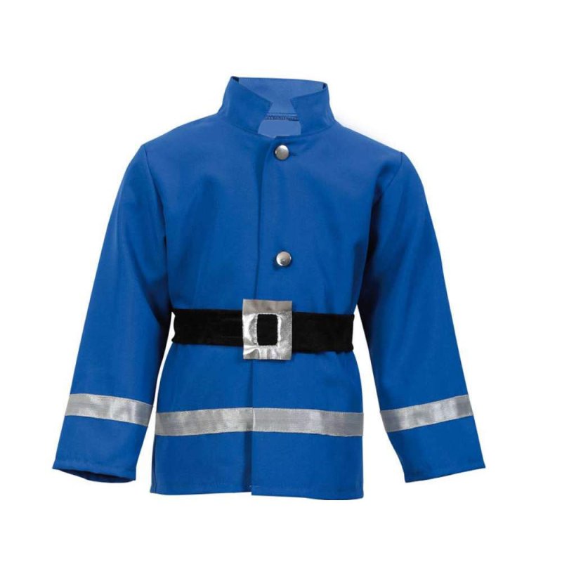 Blaue Feuerwehrjacke für Kinder mit silberfarbenen Zierstreifen