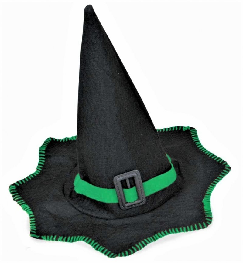 Hexenhut Filz mit Hutband in verschiedenen Farben, Stern, Kopfschmuck, Halloween