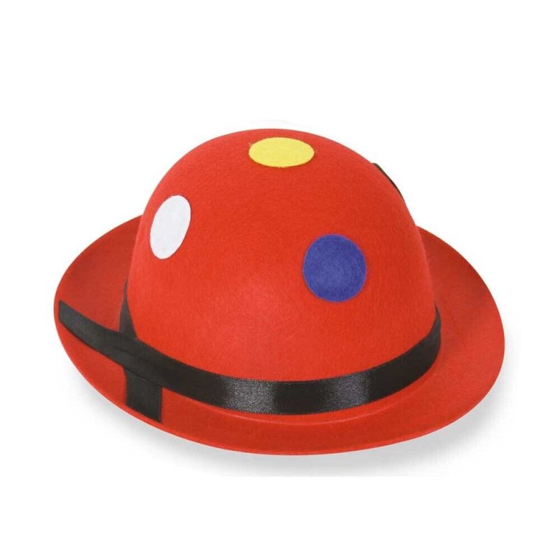 Kostüm-Set Clown 5-teilig Weste mit passender Schleife und Mini-Melone, Handschuhe und Clownsnase Spaßvogel Kasper Harlekin