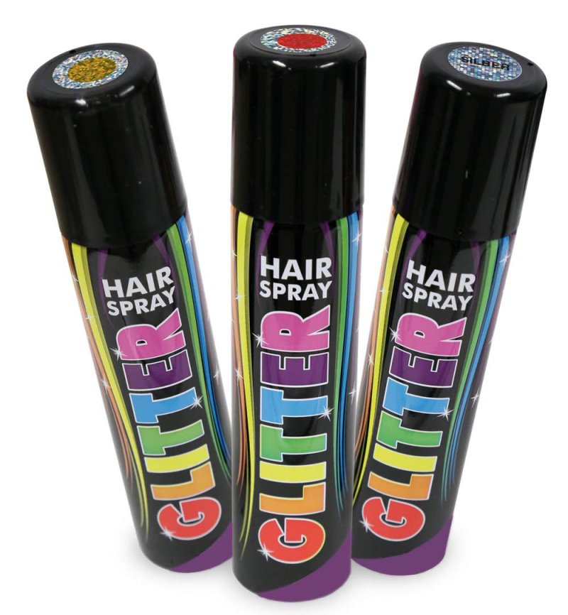 Hairspray Glitter in verschiedenen Farben buntes Haarspray mit Glitzer Haarschmuck farbig
