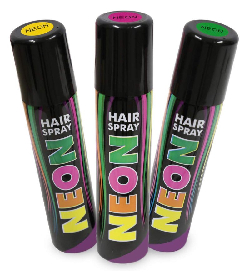 Hairspray Neon in knalligen Farben buntes Haarspray Haarschmuck farbig