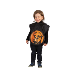 Cape Halloween Dino Größe 98 Poncho orange schwarz Kinderkostüm