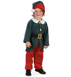 Kinder Elf Kostüm Set - Weihnachtskostüm mit Mütze, Jacke, Gürtel und Hose für Weihnachten, Festtagsfotos und Theateraufführungen, Verkleidung, weiches Fleece
