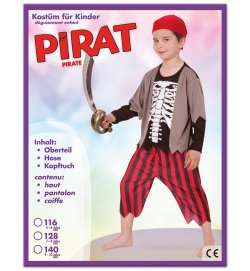 Kostüm für Kinder, " Pirat, 3 teilig, für kleine Enterer, ideal für Karneval, Halloween oder die nächste Mottoparty