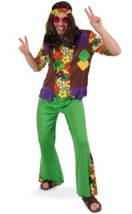 Hippie Boy zweiteiliges Hippiekostüm Flower-Power-Outfit Hippie-Stinband