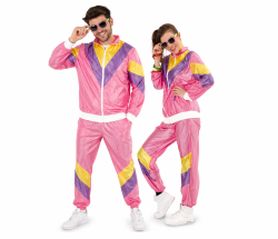 Jogginganzug Retro 80er Jahre Trainingsanzug Assi Proll knallig schrill pink Bad Taste