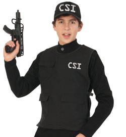 CSI Weste, Kinderweste, Spielweste, Sicherheitsweste, Weste mit Taschen, like Schutzweste, protection