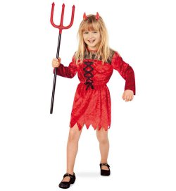 Kostüm Teufel Mädchen Kleid Halloween Hexe Kinderkostüm Satansbraten