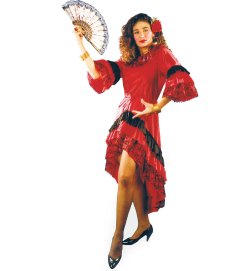 Damenkostüm Carmen, Kleid, Spanierin, Flamenco-Tänzerin