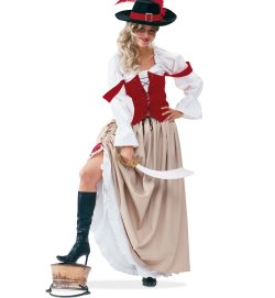 Damenkostüm "Piratenbraut", Rock mit Weste, Karneval, Fasching, Maskenball, Mottoparty