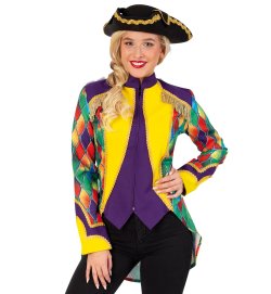 Jacke bunt Damen Kostüm Frack Showgirl Parade Karneval Venedig Manege Garde Zirkus für viele Gelegenheiten