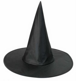 Hexenhut in Schwarz, Schlicht gehalten, Kopfbedeckung, Zauberer, Hexe