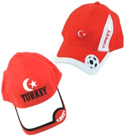 Basecap Fan Türkei in rot-weiß größenverstellbar für Erwachsene