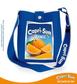 Capri-Sun Umhängetasche „Orange“ – Offizielles Lizenzprodukt | Schultertasche in Blau mit Markenlogo | Cooler Freizeitbegleiter für Erwachsene & Fans