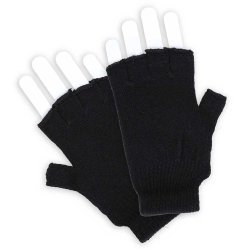 Strickhandschuhe in schwarz in Einheitsgröße für Erwachsene fingerlos Handwärmer ohne Finger Winter Accessoire