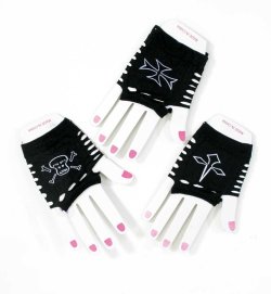 Punk-Handschuhe, sortierte Motive, Halloween, Karneval, Mottoparty, Handschuhe ohne Finger