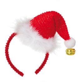 Nikolaus Haarreif mit Glöckchen rot Weihnachtself Santa Claus Advent Accessoire Kopfschmuck Weihnachtsmann
