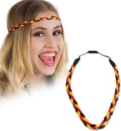 Haarband Fan, Deutschland, WM, EM, geflochtener Haarschmuck