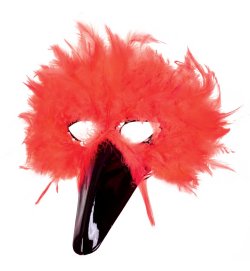 Federdomino rot, Karneval, Fasching, Mottoparty