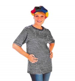 Erwachsenenkostüm Ringel-Shirt in blau weiß Größe XL T-Shirt gestreift