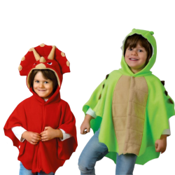 Kinder Dinosaurier Kostüme – Weicher Poncho mit Kapuze, Triceratops oder Drache – Perfekt für kreatives Spielen Überwurf Dino