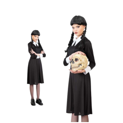 Horror Wendy Kinderkostüm Kleid schwarz weiß Halloweenkostüm