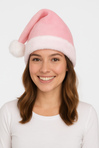 Mütze Nikolaus Plüsch Weihnachtsmütze, edel