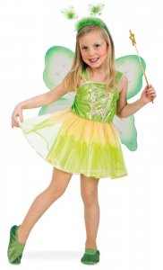 Kinderkostüm-Set Tiny Fairy, 2-tlg. Kleid und Flügel, grün, Märchen, Karneval, Geburtstag, Mottoparty