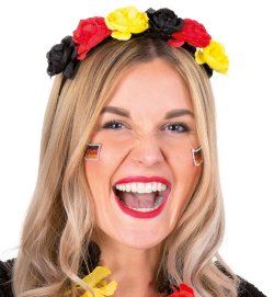 Deutschland Blumen-Haarreif in Schwarz-Rot-Gold für Fußball Fans