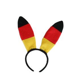 Deutschland Bunny Ohren Haarreif in Schwarz-Rot-Gold für Fußballfans