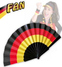 Deutschland Fächer in Schwarz-Rot-Gold für Fußballfans und Fanpartys