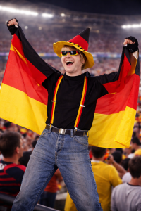 Deutschland Fan-Cape in Schwarz-Rot-Gold für Fußball Fans