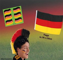 Deutschland Fan-Set mit 2 Schweißbändern und Deutschland Flagge in Schwarz-Rot-Gold