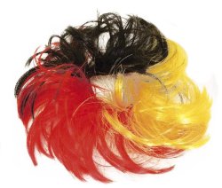 Deutschland Haargummi mit Kunsthaar in Schwarz-Rot-Gold für Fußballfans
