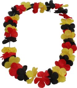 Deutschland Hawaii Lei Blumenkette in Schwarz-Rot-Gold ca. 100 cm
