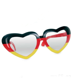 Deutschland Herz-Fanbrille in Schwarz-Rot-Gold für Fußball Fans