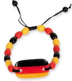 Deutschland Perlenarmband in Schwarz-Rot-Gold für Fußballfans