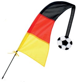 Deutschland Windfahne ca. 100 cm in Schwarz Rot Gold mit Fußballmotiv