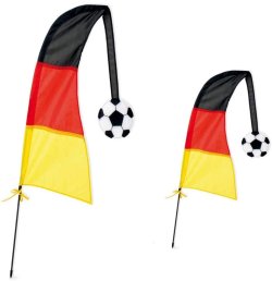 Deutschland Windfahnen 2er Set in Schwarz-Rot-Gold für Garten und Fanparty