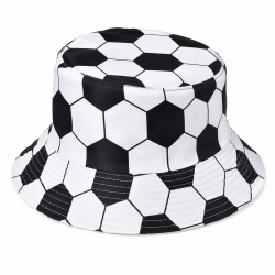 Fußball Fischerhut Schwarz Weiß für Erwachsene Größe 58 cm