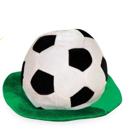 Fußballhut mit Rasenoptik und Fußballmotiv Größe 58 cm