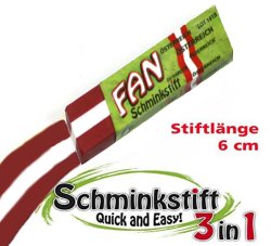 Österreich Schminkstift 3-in-1 in Rot-Weiß-Rot für Fans und Sportevents